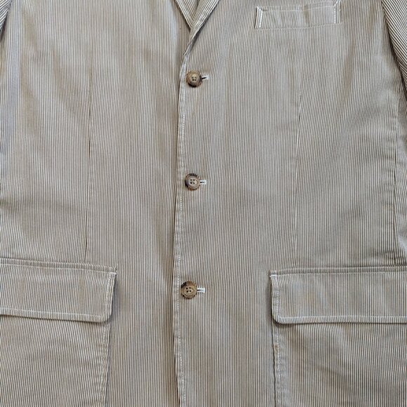 J. Crew Seersucker Suit JAcket Unstructured Sport Coat Blazer red/white size XL - Picture 5 of 11